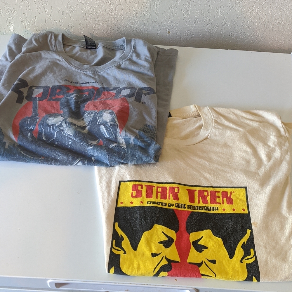 Lootcrate Nerd Shirts You Get 2!! Robocop And Star Trek Mens Med